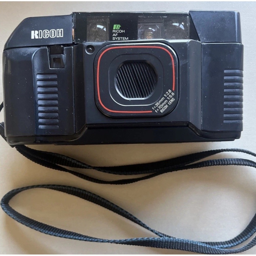 Ricoh TF-500D 35mm Compact Film Camera Dual Lens & Built In Flash TEST READ